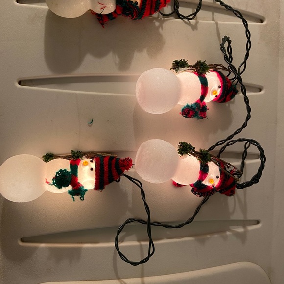 5 Electric White snowman with red & green scarf & hat - Picture 9 of 15